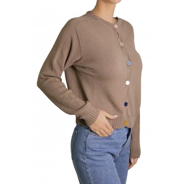 Cardigan con bottoni colorati
